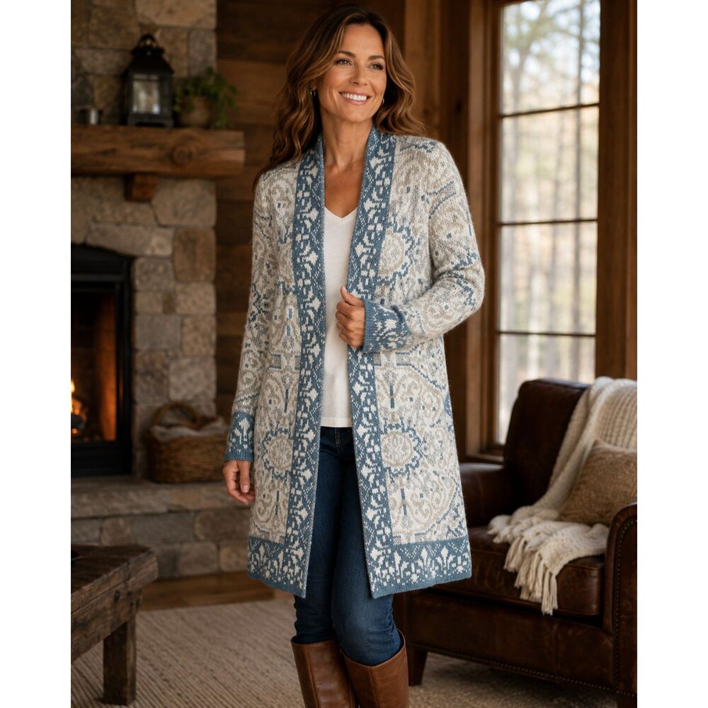 Soft Surroundings Barra Medallion Cardigan - Size PL